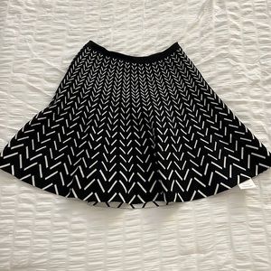 Black and White Flowy Skirt
